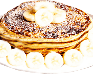 Lanche de frigideira banana com coco