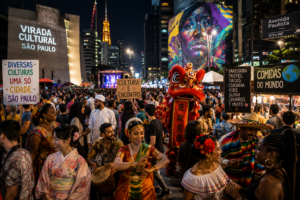 Culturas diversas em São Paulo - Riselda Morais com IA